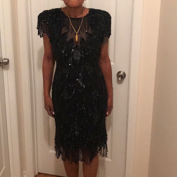 A.J. BARI BEADED DRESS - Picture 4 of 7